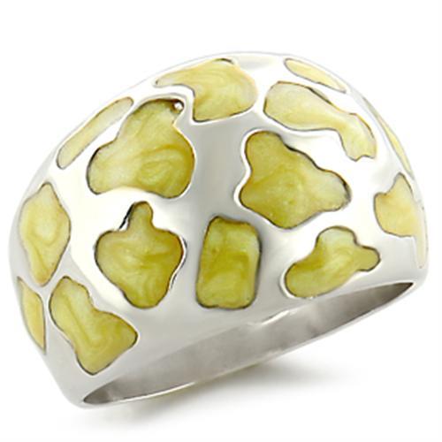 JCE206 High-Polished 925 Sterling Silver Ring with Epoxy  in Peridot