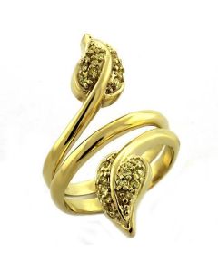 JCEAS1055 Gold 925 Sterling Silver Ring with AAA Grade CZ  in Clear