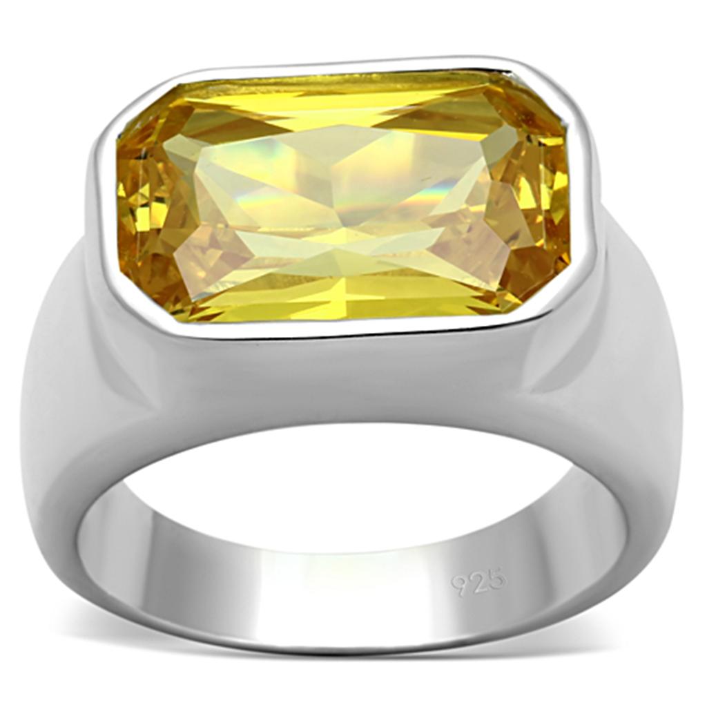 JCES674 Silver 925 Sterling Silver Ring with AAA Grade CZ  in Topaz